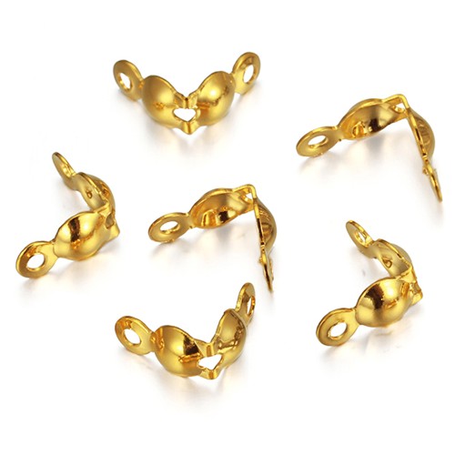 STAINLESS STEEL BEAD TIP- 4mm gold colour - 10 pcs