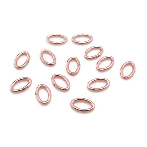 JUMP RINGS OVAL Stainless Steel 1,0 X 5 X 8 mm rose gold