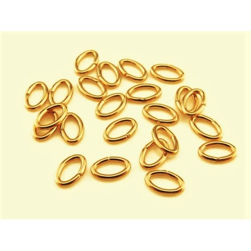 JUMP RINGS OVAL Stainless Steel 1,0 X 5 X 8 mm golden color