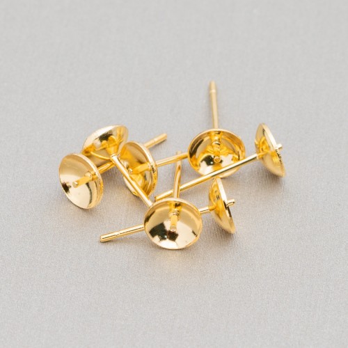 Pearl Stud Earrings 3 mm Gold Stainless Steel