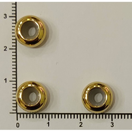 Stainless Steel Spacer Beads With Rubber Core Inside 10 mm Gold