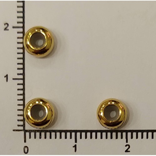 Stainless Steel Spacer Beads With Rubber Core Inside Gold