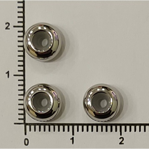 Stainless Steel Spacer Beads With Rubber Core Inside