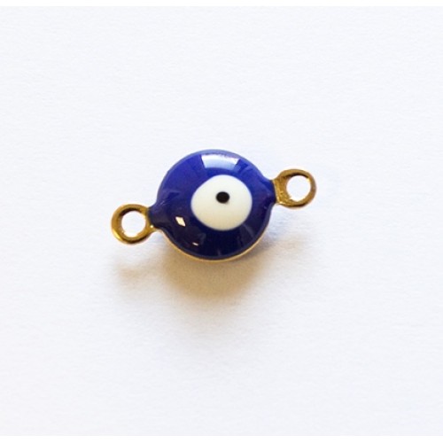 Eye Bead ( Nazar Boncuk charm) ø8 mm Stainless Steel gold - 316 L