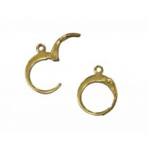 EARRING HOOK Lever Back Clips - 12 mm Stainless Steel Gold Colour