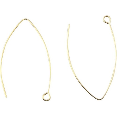 EARRING HOOKS 32x22mm Stainless Steel Gold Colour