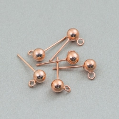 EARRING POSTS 4 mm Stainless Steel Rose Gold