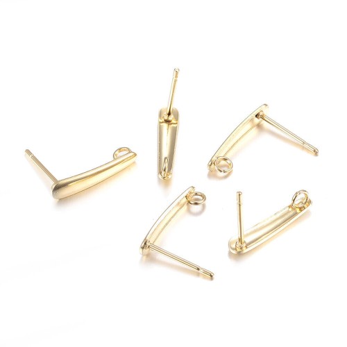 STAINLESS STEEL EARRING DAGGER WITH LOOP 15MM 2 pcs Gold Colour