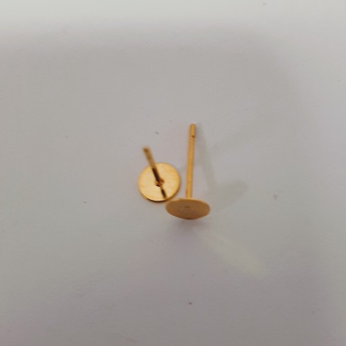 EARRING POSTS 4 mm Stainless Steel Gold 10 pcs.