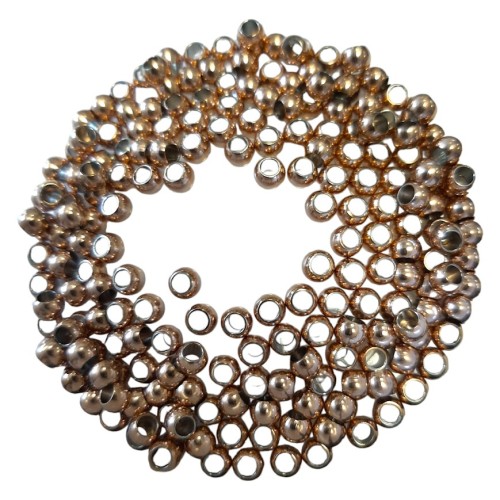 Stainless Steel Beads 4 mm Large Hole Rose Gold Colour