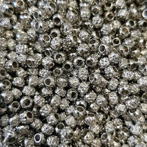 Stainless Steel Engraved Beads 2.5X3 mm 10 pcs.