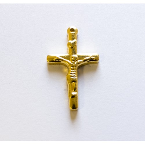 Cross ( crucifix ) 18/30mm Stainless Steel gold- 316 L