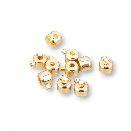 CRIMP BEAD LOCK CYLINDRICAL 3 mm Gold Plated 10 pcs