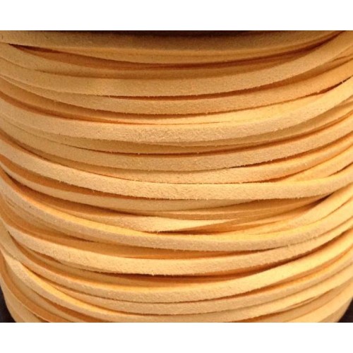 Artificial Suede Cord Apricot Flat 3mm ( 10m spool )