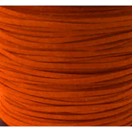 Artificial Suede Cord Orange Flat 3mm ( 10m spool )