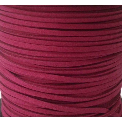 Artificial Suede Cord Raspberry Flat 3mm ( 10m spool )