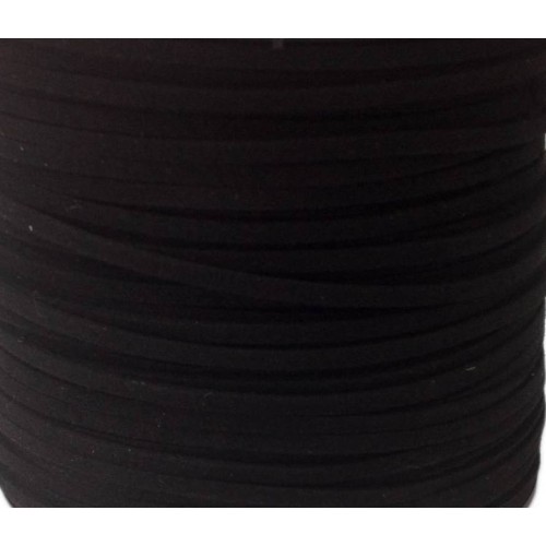 Artificial Suede Cord Black Flat 3mm ( 10m spool )