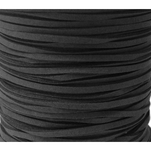 Artificial Suede Cord Gray Flat 3mm ( 10m spool )