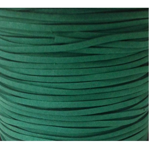 Artificial Suede Cord Green Flat 3mm ( 10m spool )