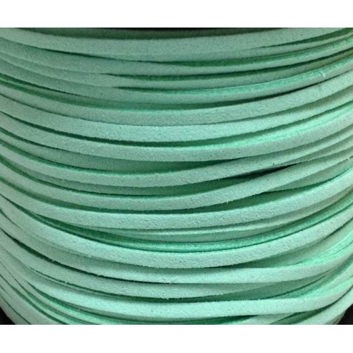 Artificial Suede Cord Mint Flat 3mm ( 10m spool )