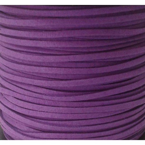 Artificial Suede Cord Purple Flat 3mm ( 10m spool )