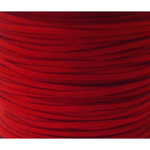 Artificial Suede Cord Red Flat 3mm ( 10m spool )