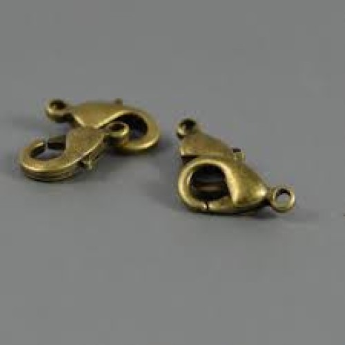 Brass Lobster Clasp Brass Antique Colour 12mm