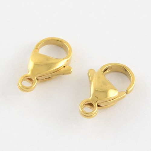 STAINLESS STEEL Lobster Clasp Gold 9mm