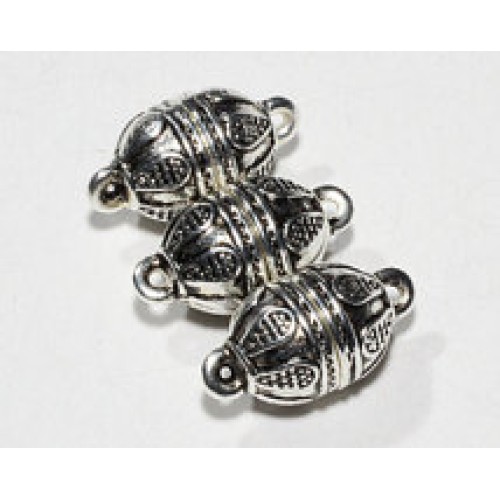 MAGNETIC CLASP Silver Antique 9.5X18mm