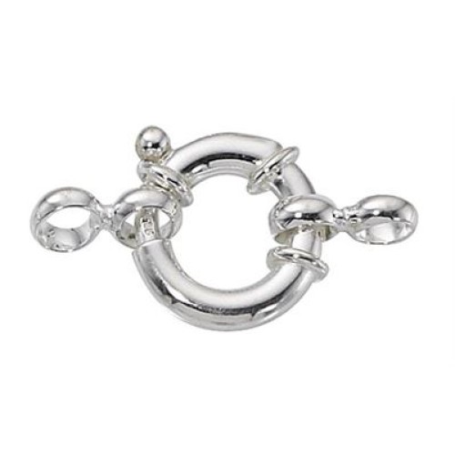 SPRING RING CLASP 10 mm Rhodium Plated