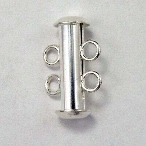 MAGNETIC CLASP 2-STRAND Silver Plated 16mm