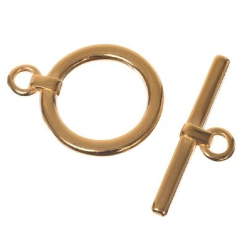 Zamak T-Clasp Round 25 mm Gold Plated 24K