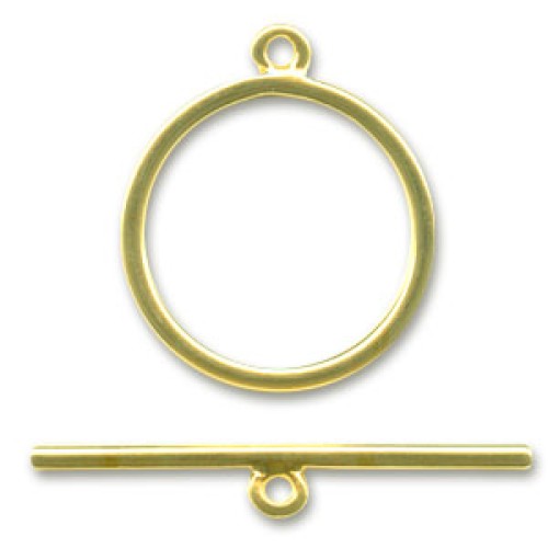 Zamak T-Clasp Round 30mm Gold Plated 24K