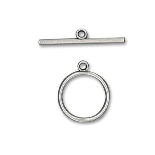 Zamak T-Clasp Round 30mm Antique Silver