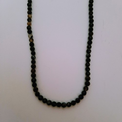 Agate Black Faceted 3mm