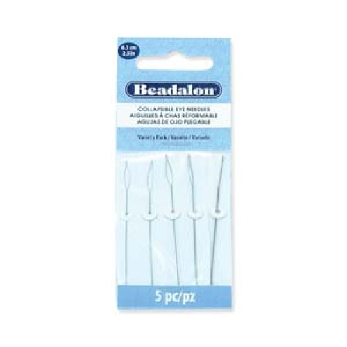 Beadalon Collapsible Eye Needles, 2.5 in (6.4 cm)-assorted, 5 pcs