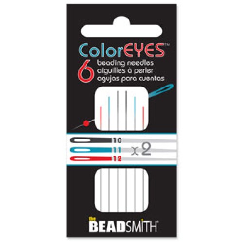 COLOREYES BEADING NEEDLES #10, #11, #12- 6/CD