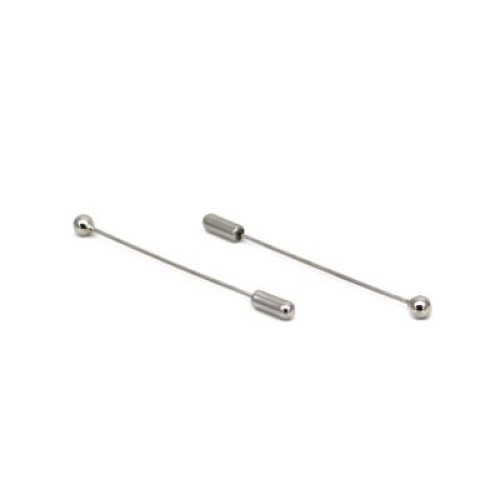 BROOCH PIN WITH BALL END- RHODIUM COLOUR