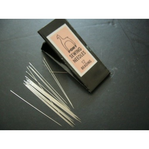 Pony beading needle #12- 6cs.