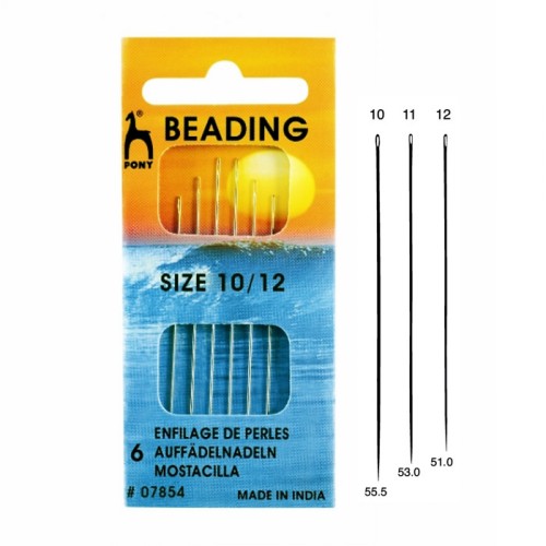 Pony beading needle #12- 6cs.