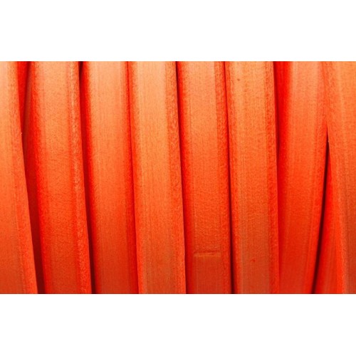 Leather  REGALIZ 10x6mm Fluorescent orange