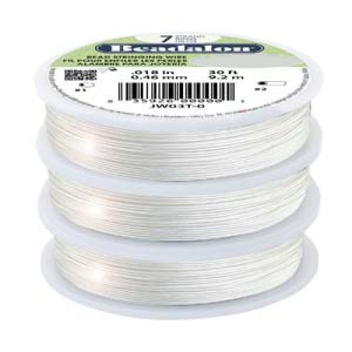 BEADALON 7STRD .018 SILVER COLOR PLATED 30FT