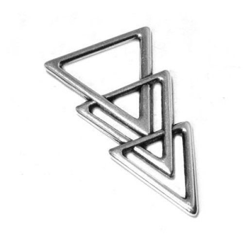 Geometrical Designs 26x45mm Antique Silver