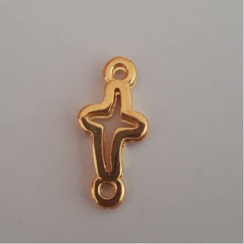 Cross Connector 7x10 mm Gold Plated