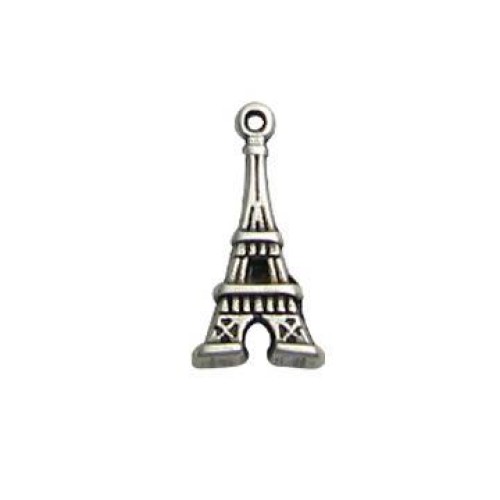 Eiffel Tower 10x20mm Antique Silver