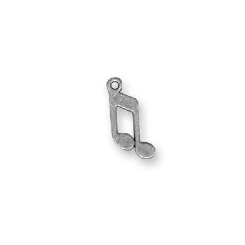 Music Note 8x16mm Antique Silver