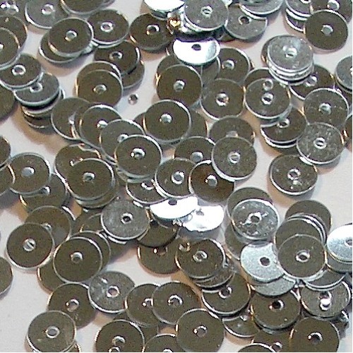 SEQUINS Brass Rhodium Colour Flat Round 10mm