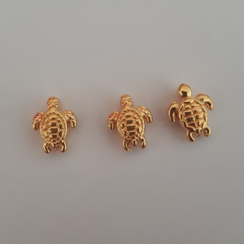 Turtle 9X7mm (Ø 1.2mm) Gold Plated