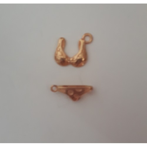 Swimsuit 16x12mm/15mm Gold Plated