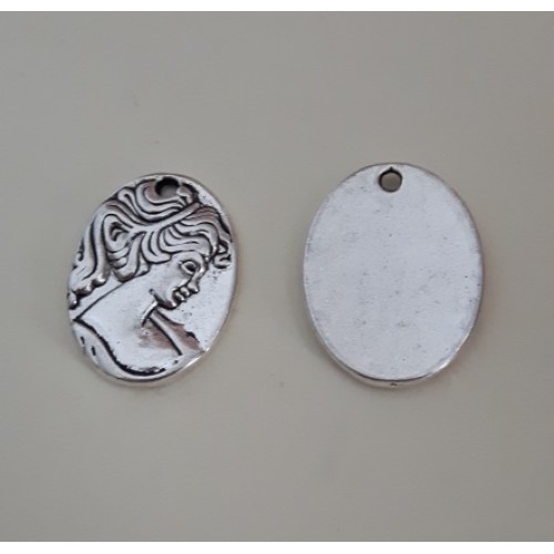 Cameo 14x18 mm Antique Silver